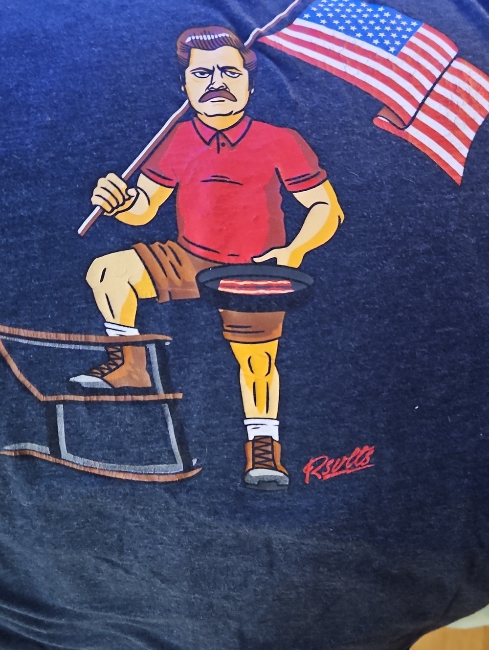 RSVLTS Graphic USA Map Tee - Navy with Red and White Print